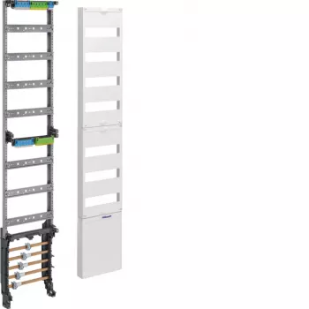 Hager ZH53XS Verteilungsmontagemodul, 12 TE, 7 Reihen, N+PE Klemmenblöcke, Lichtgrau
