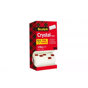 3M Scotch Crystal Clear Klebeband, 19 mm x 33 m, 14 Rollen (12 + 2 gratis) 6-1933R14