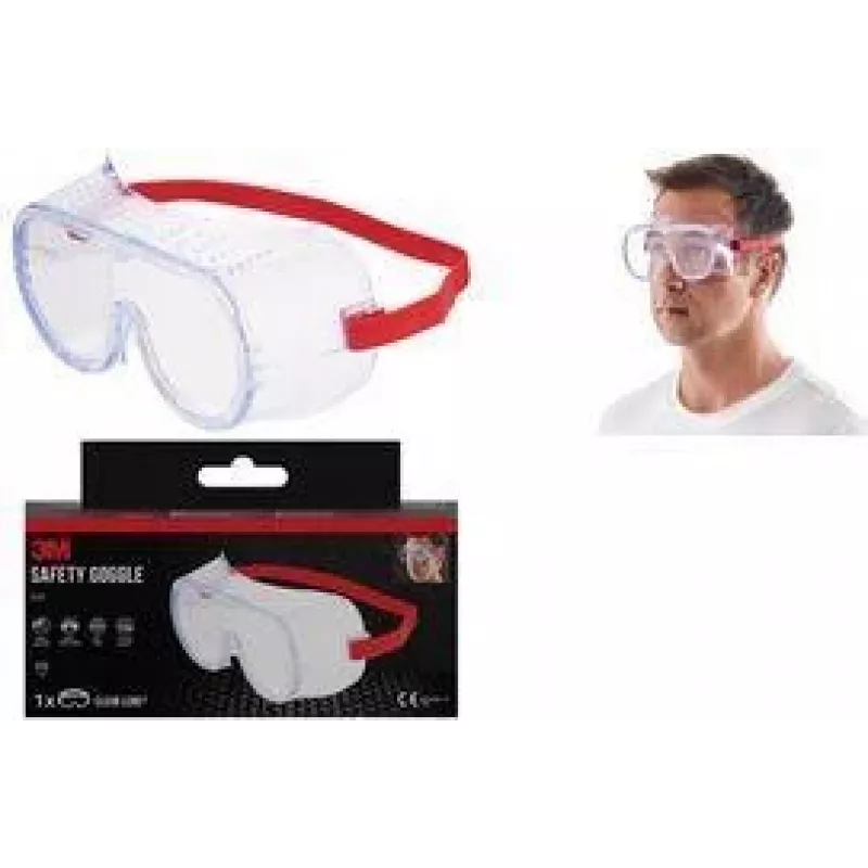 3M Classic 4700 Full-Vision Sicherheitsbrille, klare Polycarbonat-Linse, direkte Belüftung, 1 Paar 4700-1