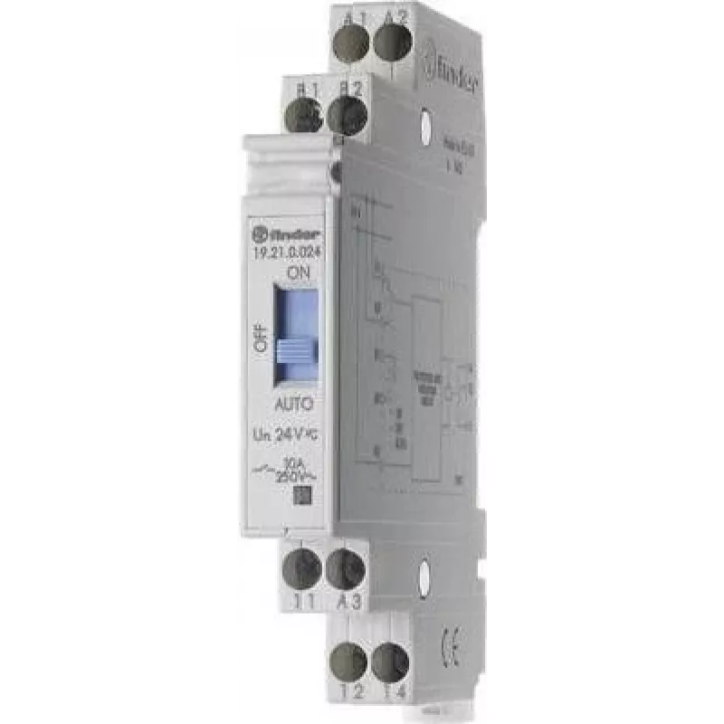 Finder 19.21.0.024 Dämmerungsschalter mit Timer und Rückmeldekontakt, 1 CO 10 A, 24 V AC/DC