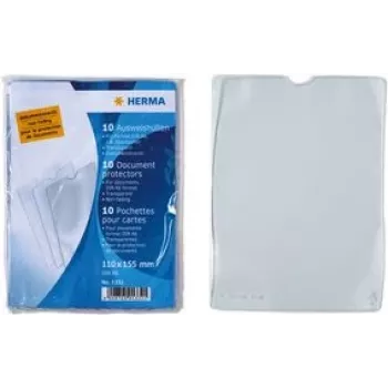 HERMA 1333 Transparente Polypropylen-Dokumentenhülle, 155 x 220 mm, reißfest, dokumentenecht, Daumenausschnitt, 1er-Pack