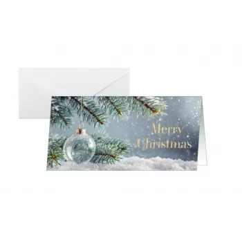 SIGEL DS637 Weihnachtskarten Verschneite Idylle DIN lang, 25 Karten mit Umschlägen