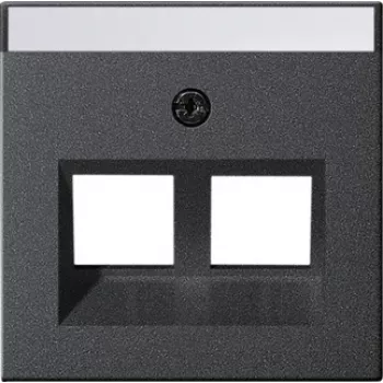 Gira System 55 Abdeckplatte für Modular Jack 30° 2-fach Anthrazit 264028