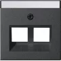 Gira System 55 Abdeckplatte für Modular Jack 30° 2-fach Anthrazit 264028