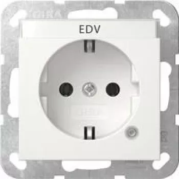 Gira SCHUKO Steckdose mit Kontroll-LED und erhöhtem Berührungsschutz, Reinweiß Glänzend, 16 A, 250 V, Unterputz, System 55 445203