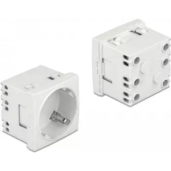 Delock Easy 45 Typ F Steckdose mit Shutter, Weiß RAL 9003, 16 A, 250 V, 10er-Pack 81324