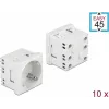 Delock Easy 45 Typ F Steckdose mit Shutter, Weiß RAL 9003, 16 A, 250 V, 10er-Pack 81324
