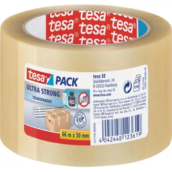 TESA ultra starkes 66 m PVC transparentes Verpackungsband (57176)