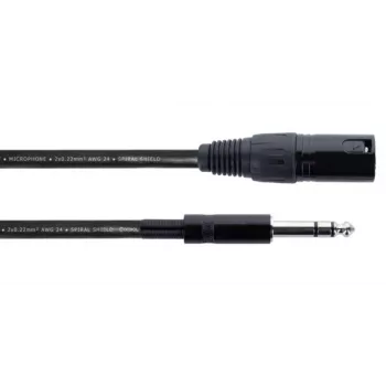 Cordial EM 1 MV XLR auf 6,3 mm TRS Klinke Audiokabel 1 m Schwarz 14810