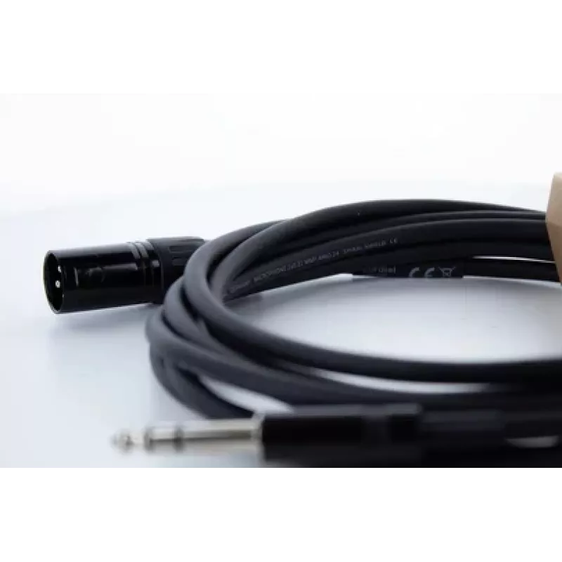 Cordial EM 3 MV XLR auf 6,3 mm TRS Klinke Audiokabel, 3 m, Schwarz 14812