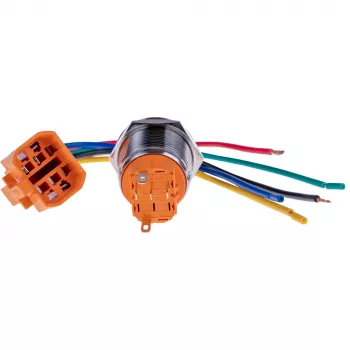 JOY-IT BUTTON22A-M-RD Taster (Schließer), 22 mm, Rot, 250 V AC, 3 A, 1 NO, IP67, IK10