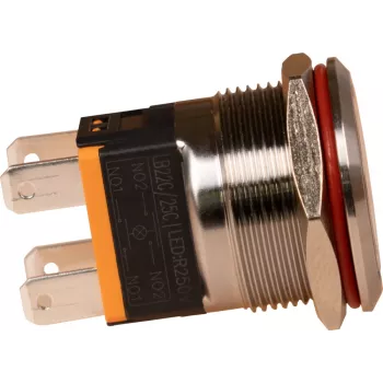 JOY-IT Button22C-02 Drucktastenschalter mit Rastfunktion, Rot, 240 V AC, 15 A, IP67, IK10, Schalttafeleinbau