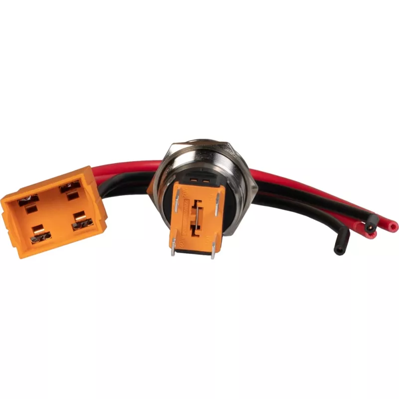 JOY-IT Button22C-02 Drucktastenschalter mit Rastfunktion, Rot, 240 V AC, 15 A, IP67, IK10, Schalttafeleinbau