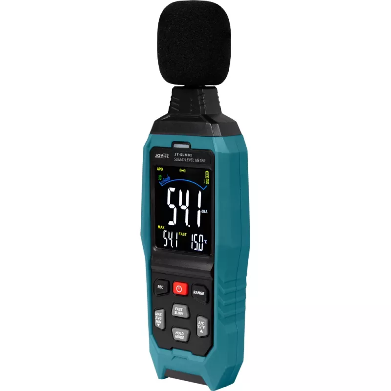 JOY-IT JT-SLM01 Schallpegelmessgerät mit Farbdisplay und Datenlogger, 30-130 dB, 31,5 Hz - 8 kHz