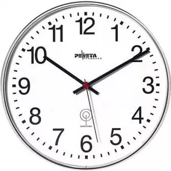 PEWETA Funk-Wanduhr Mattschwarz Kunststoff 30 cm Schwarz/Weiß 51.130.313