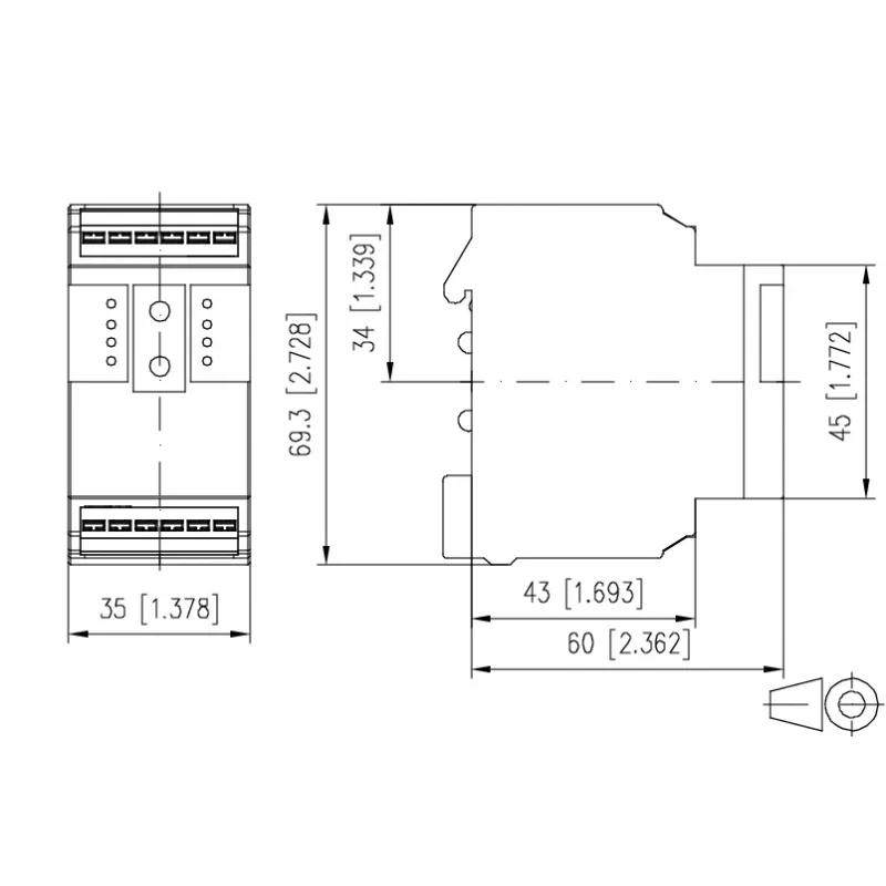 METZ MR-F-AO4 Modbus RTU Analogausgangsmodul, 4 Kanäle, RS485, 16-Bit, DIN-Schiene 110835130270