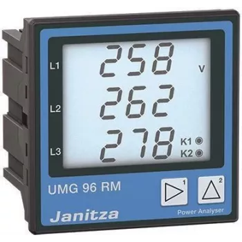 Janitza UMG 96RM-E Universelles Messgerät / Netzqualitätsanalysator, 90-277V AC/DC, Schalttafeleinbau 96x96mm, RS485 Modbus RTU 5222062