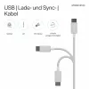 Flexline USB Lade- & Synchronisationskabel, USB-A auf USB-C, 2.0, ABS, Weiß, 0,5m (FL31-13040)