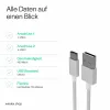 FLEXLINE FL31-13043 USB-A auf USB-C Lade- und Synchronisierungskabel, 2.0, ABS, Weiß, 2m