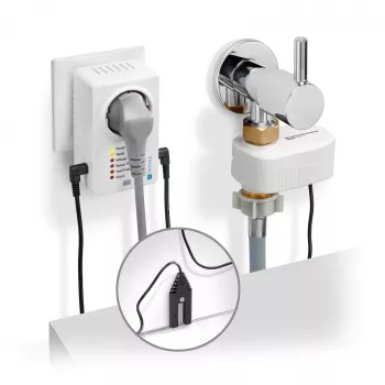 H-Tronic 1114725 netzbetriebener Wassermelder mit externem Sensor