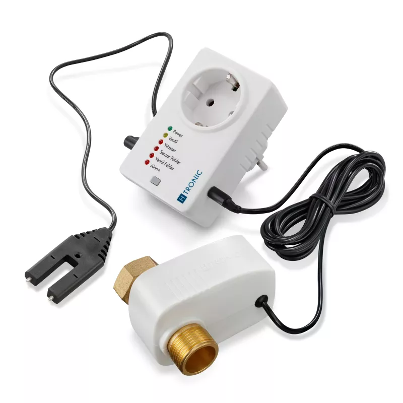 H-Tronic 1114725 netzbetriebener Wassermelder mit externem Sensor