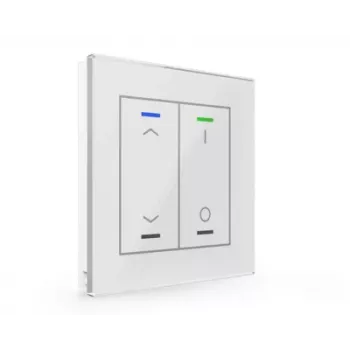 MDT BE-GTL2TW.C1 Glass Push Button II Light 2-fach RGBW mit Temperatursensor, Weiß, KNX