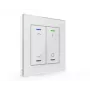 MDT BE-GTL2TW.C1 Glass Push Button II Light 2-fach RGBW mit Temperatursensor, Weiß, KNX