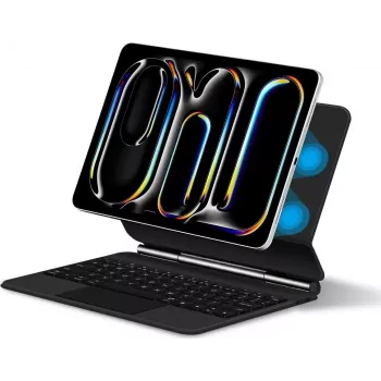 DIGISTOR HK ESR iPad Pro 13 inch (M4, 2024) Tastaturhülle mit verstellbarem magnetischem Standfuß, abnehmbarer Schutzhülle, Rebound 360 Serie, Grau