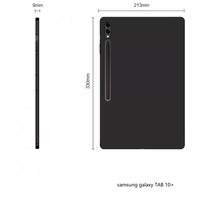 MRDISC Rückseitige Abdeckung für Samsung Galaxy Tab S10+ 5G 256 GB, Schwarz TPU (MG-BCSGTABS105GSW)
