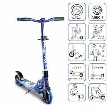 MUUWMI Six Degrees Aluminium Scooter 145 mm, Blau