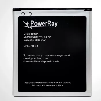 PowerRay Akku PR-S4 für Samsung Galaxy S4, 2600 mAh, Bulk