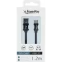 PowerRay USB-C auf USB-A Daten- und Ladekabel, 1,2 m, Textil Schwarz PR-DCUC120TBK