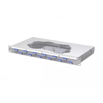 METZ CONNECT OpDAT fix Glasfaser-Spleiß-Patchpanel, 12x SC-Duplex OS2, 1U, Lichtgrau 150459E212-F
