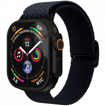 VONMÄHLEN Woven Loop für 44/45/46/49mm Apple Watch, Navy Black