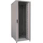 IT-BUDGET 19-Zoll-Serverrack SRK 42U, 800x1000 mm, Glas-/Stahltür, Kabelkanäle, montiert, lichtgrau (99ITB19SRK42810GGNM)