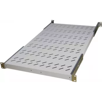 IT-BUDGET 19 inch Feststehender Rackboden / Geräteablage, 150 kg Traglast, 750 mm Tiefe, Lichtgrau 90ITB19FBX750G