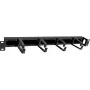 IT-BUDGET 19 inch Kabelmanagement-Panel mit Bürstenleiste und 4 rückversetzten Metall-Kabelhaltern - 1U - Schwarz (90ITBKDFPMBV1HES)
