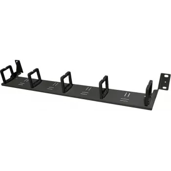 IT-BUDGET 19 inch 1U Kabelmanagement-Panel mit 5 frontversetzten Kabelhalterungen - Schwarz 90ITBKMAKB1HES