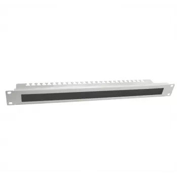 IT-BUDGET 19 inch Kabelmanagement-Panel mit Bürstenleiste und Zugentlastungsschienen, 1U, Lichtgrau 90ITBKDFPKL1HEG