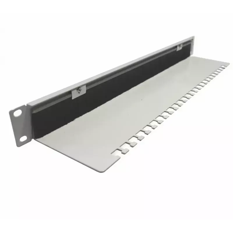 IT-BUDGET 19 inch Kabelmanagement-Panel mit Bürstenleiste und Zugentlastungsschienen, 1U, Lichtgrau 90ITBKDFPKL1HEG