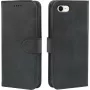AIMOYU Premium Leder Flip Wallet Hülle für iPhone SE (2022/2020), iPhone 8/7 - Schwarz