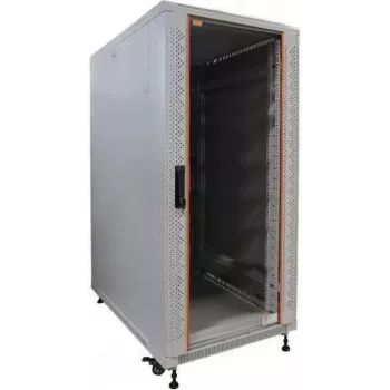 IT-BUDGET 19 inch Server Rack SRK - 27U - 600x1000 mm - Glas-/Stahltür - vormontiert - Lichtgrau 99ITB19SRK27610GGNM