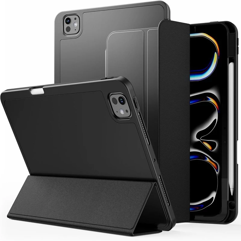 MRDISC Flip-Cover-Hülle für Apple iPad Pro M4 – Schwarz TPU MG-FLIPIPADPM4