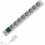 Liebernetz 19 Zoll 1U Rackmount-Mess-PDU, 8x Schuko CEE 7/3 Steckdosen, C14-Eingang, 3m Kabel, Hellgrau (90LNSDL20SC083)