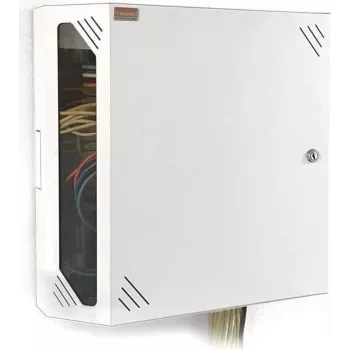 IT-BUDGET 19 inch Wandmontage-Netzwerkschrank - Platzsparende vertikale 19 inch Installation - 3U+2U - Weiß (90ITBV19WS3W)