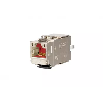METZ CONNECT C6Amodul K 180° 25G Keystone Jack, geschirmt, Cat.6A, 25 Gigabit Ethernet, werkzeugfreier IDC, Zink-Druckguss, GHMT-zertifiziert 130B21-25-E