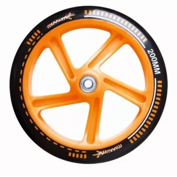 MUUWMI AU 116 Aluminium-Tretroller 200 mm Schwarz/Orange