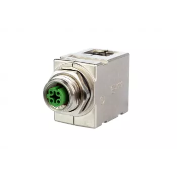 METZ MWN911A115 M12 A-kodierter 4-poliger Sensor/Aktor Einbau-Steckverbinder, Schalttafel-Durchführung, Stecker zu Buchse, IP67