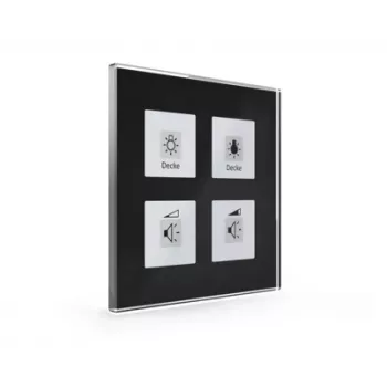 MDT BE-GT04S.01 Glass Push Button Plus 4-fach Schwarz