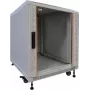 IT-BUDGET 19 inch Netzwerkschrank SRK 12U 600x800 mm Lichtgrau Flatpack mit Glas-/Stahltüren